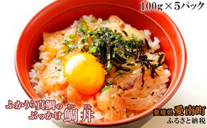 ふかうら真鯛のぶっかけ鯛丼（１食100ｇ×５パック） 漬け丼  ごまだれ タイ 魚 海鮮 丼 マダイ 鯛 丼 深浦 お食い初め ハマスイ 愛媛県 愛南町