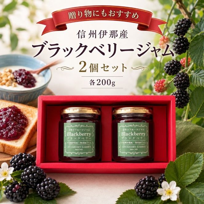 信州伊那産 ブラックベリー ジャム 200g 2個 セット | フルーツ ジャム ブラックベリー 完熟 つみたて 加工品 長野県 伊那市【010-e7】