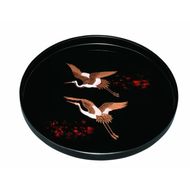 丸盆 33cm 別甲 二羽鶴 ［YG441］ 303446_CC439