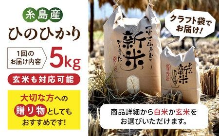 【全6回定期便】 糸島産 雷山のふもとの米 農薬不使用 5kg 糸島市 / ツバサファーム[ANI004]