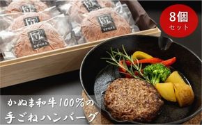 かぬま 和牛 100％の 手ごねハンバーグ 8個セット ハンバーグ 鹿沼 ※沖縄・離島への配送不可