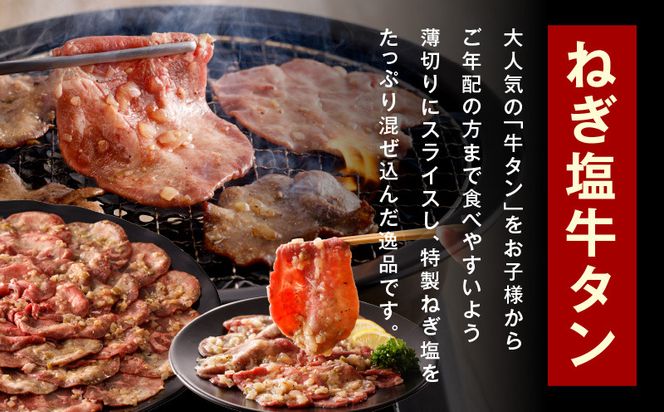 099H4050 ねぎ塩 牛タン 食べ比べセット 合計 1kg（牛タン 500g／成型牛たん 500g）【焼肉用 焼くだけ 小分け BBQ やきにく】