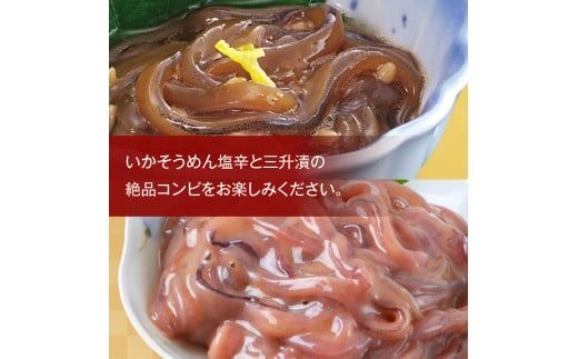 【道水】いかそうめん塩辛・三升漬食べ比べセット いか耳使用 1.1kg（110g各5袋）北海道直送_HD108-024