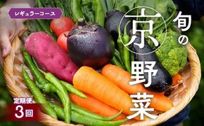 【3回定期便】旬の京野菜　毎月お届けレギュラーコース（全3回）≪京都 丹波 野菜 ふるさと納税野菜≫ ※沖縄・離島・諸島へのお届け不可