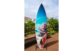 【完全オーダーメイド】サーフボード（ショート）　シェイパー藤沢譲二氏によるフルハンドメイド　デザインはハワイの人気アーティスト、クリスティ・シン氏の作品の中から選択　フリュードパワー・サーフクラフト 