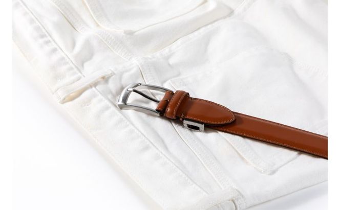 スコッチグレイン監修　オリジナルイタリアンレザーベルト（スムースミディアムブラウン）　イタリアン ベルト　本革　東京都　墨田区