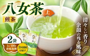 【全2回定期便】八女茶(上)煎茶 100g×2袋《築上町》【株式会社木村食品(千代海苔株式会社)】お茶 茶 緑茶 ギフト[ABEI038]