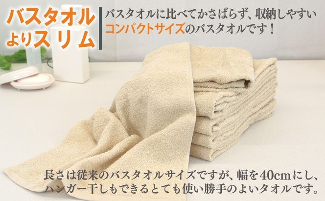 005A764 【お試し】ミニバスタオル 1枚（ベージュ）40cm×120cm 500匁 国内製造 泉州タオル フェイスタオル 以上 バスタオル 未満