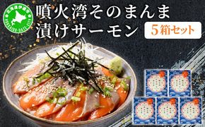 噴火湾そのまんま 漬けサーモン(わさび・醤油・海苔付き)5箱 旬菜一鮮 だて大和屋 厳選 魚介 海鮮 刺身 刺し身 小分け 新鮮 魚介類 魚貝類 加工食品 贈答 ギフト 贈り物 ご褒美