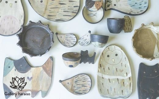【沖縄のかわいい器】土の種のネコ皿　ブロンズ