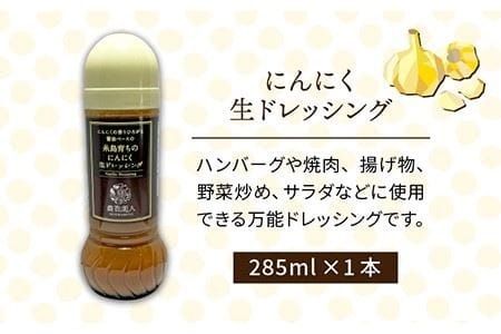 糸島そだちのにんにく 生ドレッシング（285ml×1本）【農香美人】 [AAG010] ドレッシング ボトル 栽培期間中 農薬不使用 野菜 お試し