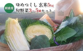 米 5kg 季節野菜 セット 玄米 ゆめつくし お米 詰合せ 福岡県産 