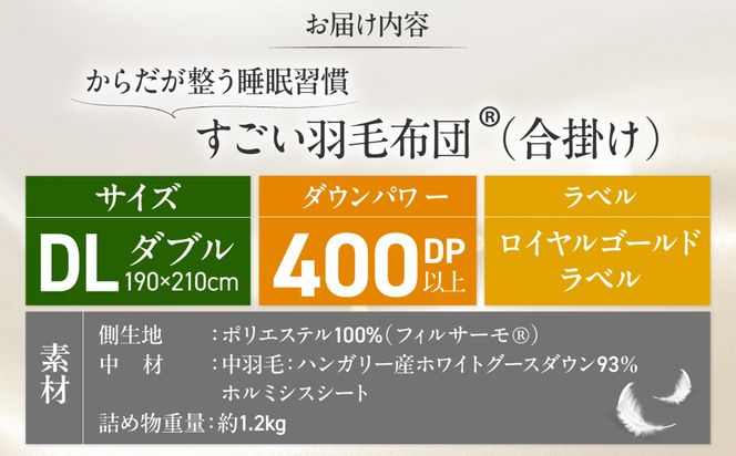 すごい羽毛布団(R)【合掛け/ダブルロングサイズ/カサブランカ】 糸島市 / くじめ屋[ADP020]