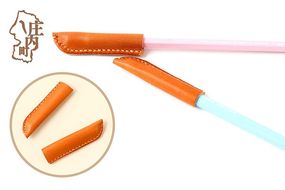 栃木レザー えんぴつキャップ 3個 セット 日本製 本革 キャメル ペン先保護 芯折れ防止 外れにくい コンパクト ミニサイズ 文房具 高級感 学生 ビジネス 革小物 経年変化 ギフト