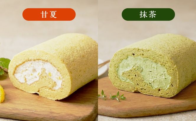 【全3回定期便】ロールケーキ人気の3種 1本（いちご / 抹茶 / 甘夏みかん）糸島市 / わかまつ農園[AHB068]
