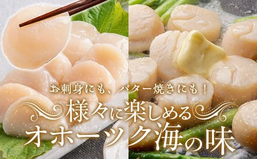 北海道オホーツク海産 大玉帆立貝柱 500g SRMR001