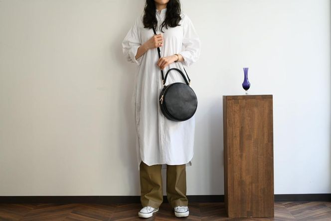 【horii.】 ラウンドバッグ "アドレ"ショルダーベルト付き (180-3) PAGOT 本革 レザーバッグ レディースバッグ ショルダー ポシェット 受注生産