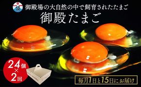 《1日と15日にお届け》御殿たまご 赤たまご 24個入×月2回（破損保障含む）（6個入モウルドパック×4P入） ◇ ｜ 卵 タマゴ 玉子 たまごかけご飯 生卵 鶏卵 卵焼き 国産 御殿場産 ※北海道・沖縄・離島への配送不可