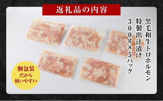 黒毛和牛トロホルモン（小腸）　特製だし1.5kg ( 300g × 5パック )【選べる配送月】