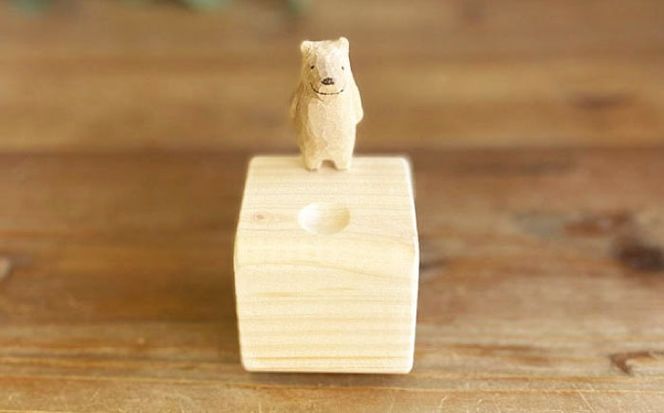 しろくまのアロマウッド 1点 木製 ディフューザー アロマオイル 香り 手彫り 糸島市 / しろくも工房【いとしまごころ】[AEO015]