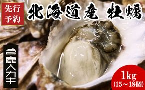 【先行予約】 2027年6月中旬頃発送発送開始！ 北海道産 生牡蠣 殻付き 1kg (15～18個) 生食 シングルシード　牡蠣 かき カキ