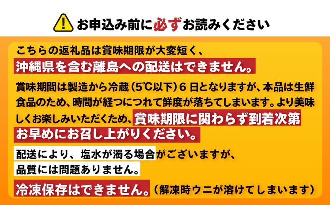 北海道室蘭産 塩水キタムラサキウニ （100g×2パック）【翌年（2026）/7～9月中順次発送】 MROBQ002