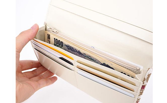 長財布 スッキリ大人の財布 束入れ 錦紗〈青〉 文庫屋大関 お札を折らない 財布 レディース レザー 本革 革 文庫革 薄い スリム 軽量 スリム財布 レディース財布 お財布 札入れ 札束入れ 日本製 東京 墨田区