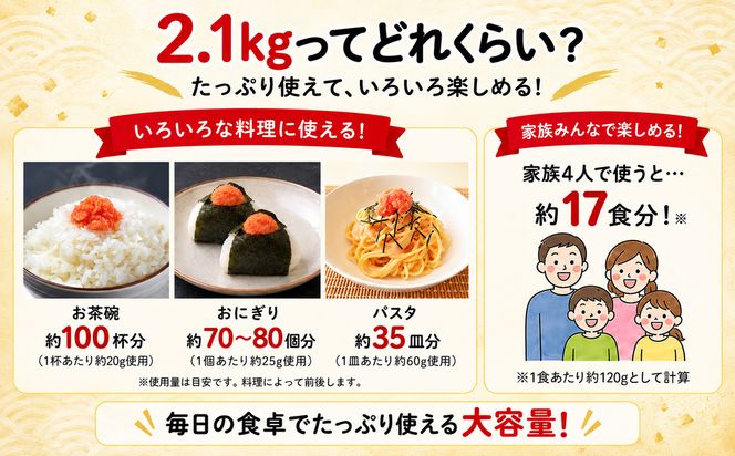 【2027年1月下旬発送】ほぐし明太子 2.1kg（300g×7p）プラケースタイプ たらこ 辛子明太子