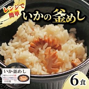 イカ釜めし 6個 電子レンジ 簡単 手軽 加工食品 いか 烏賊 魚貝類 海産物 海の幸 長期保存 防災 備蓄 常温 常温保存 米 ご飯 岩手県 大船渡市 [taiko005_1]