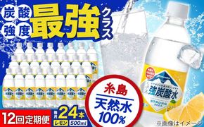 【全12回定期便】強炭酸水 レモン 500ml × 24本 糸島市 / スターナイン 炭酸水 国産 [ARM014] 炭酸水 500ml 24本 送料無料 レモン 国産 炭酸 常温
