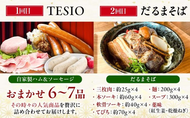 【全6回定期便】ビールと相性抜群！沖縄のおつまみセット【沖縄市】TESIO だるまそば 豚々茶舗 DELICATESSEN NUCHIBUTA みやんち STUDIO&COFFEE お肉屋本店[BCZZ022]