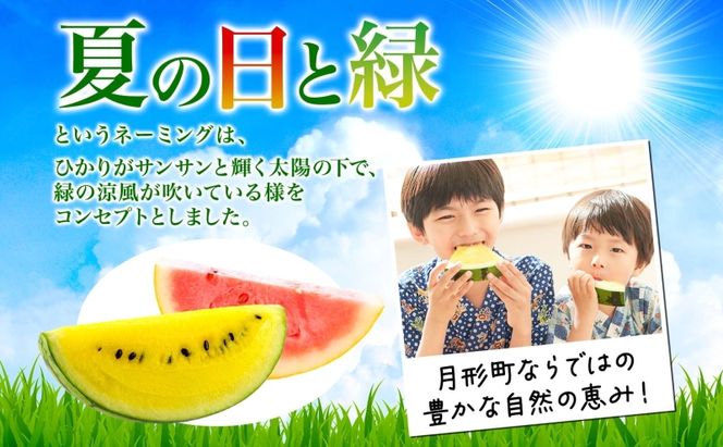 北海道 小玉 スイカ 2種 セット 夏の日と緑 2～2.5kg 2玉 赤色 黄色 2026年7月10日より順次出荷 すいか 果物 フルーツ 旬 西瓜 甘い プレゼント ギフト 自家用 お中元 お取り寄せ 国産 ご褒美 直送 エーコープつきがた