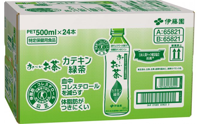 【定期便3ヶ月】お～いお茶　カテキン緑茶500ml　24本セット　【特定保健用食品】 222232_AT064