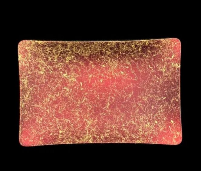 角小皿 乱糸(マット仕上げ) 赤溜 ［NF137］ 303446_CU90065VC01