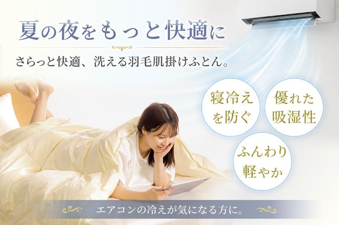 【春夏用】洗える羽毛布団 羽毛布団 セミダブル 肌掛け 肌掛け布団 ダウン 夏 春 肌掛け ホワイトダックダウン 85% 0.4kg (無地 アイボリー) 羽毛 布団 ダウンケット ふとん 羽毛 肌掛け 掛け布団 寝具 夏用 春用 日本製 国産 抗菌防臭 ダニプルーフ 花粉フリー 柔軟加工 無地 コインランドリー [川村羽毛 山梨県 韮崎市 20743632]
