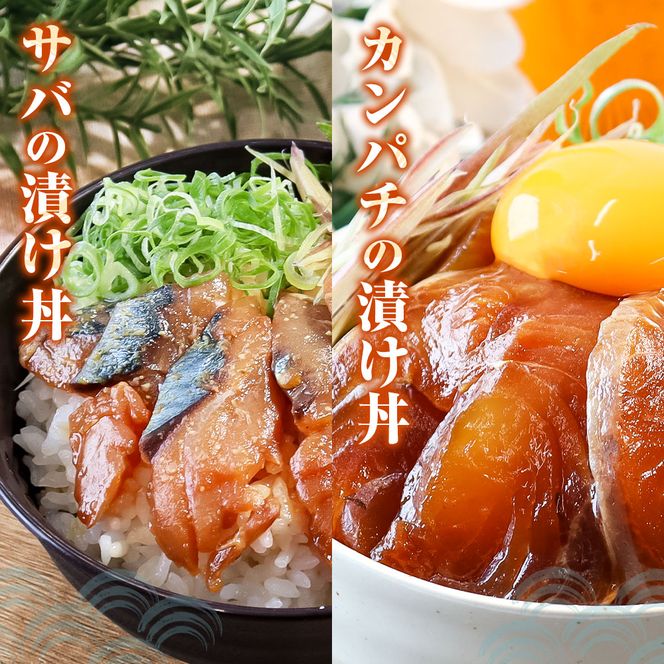 高知 海鮮漬け丼の素（7種×各1P）セット 鯛 鮪 鰤 カンパチ サバ 鰹たたき イカ いか 天然 漬け 丼 素 海鮮 醤油漬け 小分けパック 手巻き寿司 お茶漬け【企業組合　宇佐もん工房】 [BQAB022]