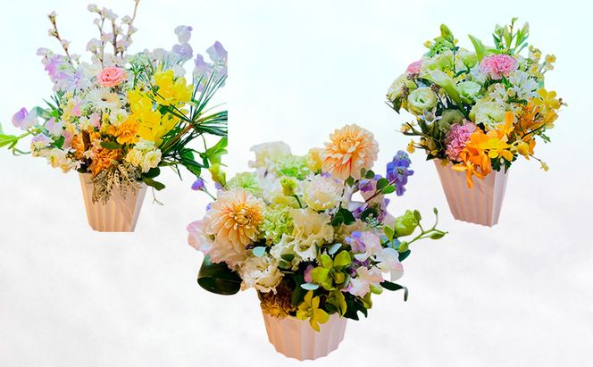 定期便 12ヶ月 毎月お届け！御供アレンジメント フラワーアレンジメント 花 ギフト 12回 ※配送不可：沖縄、離島