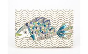 【文庫屋大関】パーソナルホルダー　ザ・フィッシュ【皮革工芸品】 雑貨 日用品 ブックカバー パスポートケース 貴重品入れ マルチケース シンプル 和風 革小物 