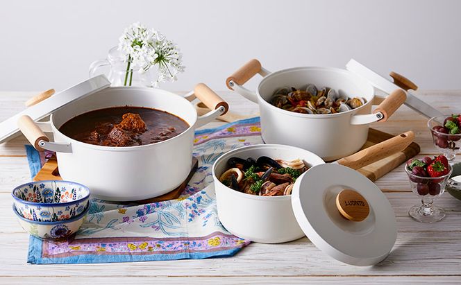 鍋 片手鍋 18cm なべ 無加水鍋 LUO-P18 ホワイト アイリスオーヤマ 片手無加水鍋 ih ガス火 ふた 蓋付き セラミック IH対応 ガス火対応 北欧 おしゃれ かわいい シンプル LUONTO ルオント プレゼント キッチン雑貨 