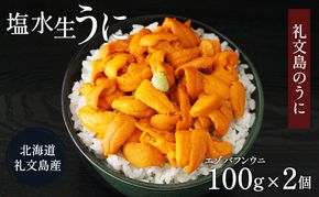 先行予約 北海道 礼文島産  塩水ウニ （ エゾバフンウニ ）100g×2  生うに うに 雲丹  魚貝類 魚卵 海の幸 肴 つまみ 海鮮 生もの 北海道産 