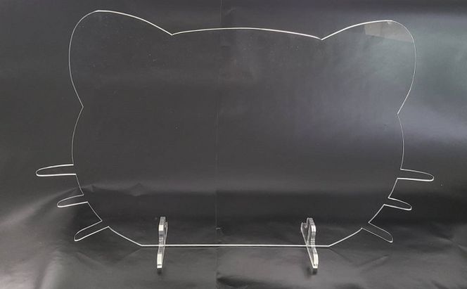 アクリル ネコ パーテーション 雑貨 日用品 クリア 手作り スタンド 飛沫 感染予防 猫 