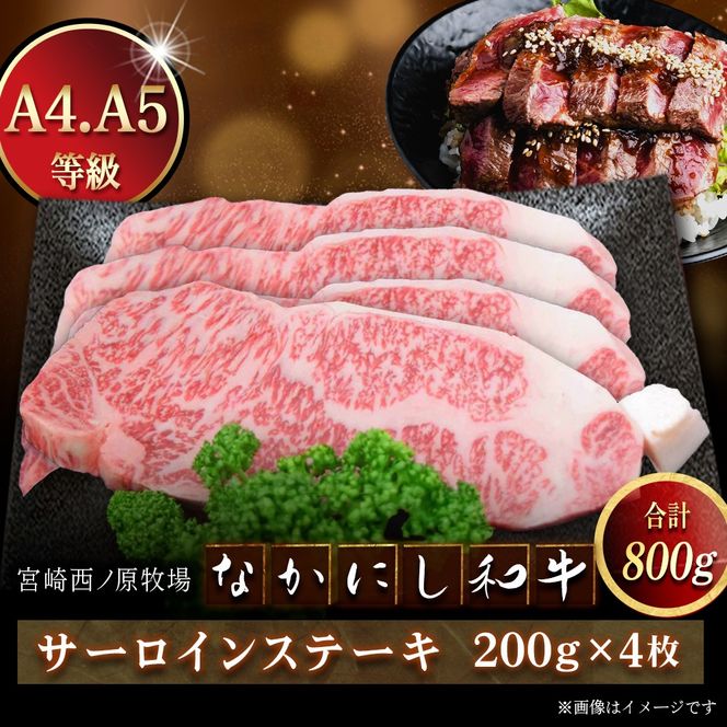宮崎県西ノ原牧場・なかにし和牛サーロインステーキ 800g（国産 牛肉 肉 黒毛和牛 お肉 赤身 サーロインステーキ ステーキ)