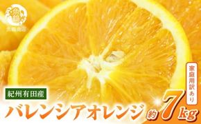 G7080_希少な 国産 バレンシアオレンジ 7kg 【家庭用 訳あり】【国産オレンジ オレンジ 柑橘 フルーツ 和歌山 有田】
