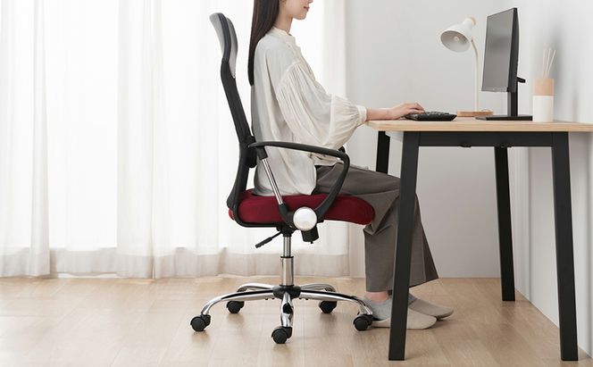オフィスチェア 椅子 メッシュバックチェア ハイバック OFC-MBHR ボルドー アイリスオーヤマ メッシュ メッシュ チェア リクライニング コンパクト 肘付きイス いす おしゃれ デスクチェア