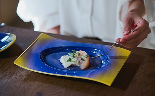 iroikoi 波形置皿 旅人の灯り 工芸品 食器 皿 山中漆器 F6P-3333