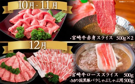 迷ったらコレ!宮崎牛食べ尽くし定期便(10ヵ月)_T120（10）-0101_(都城市) A5 5等級 牛肉 バラ 赤身 サーロインステーキ ヒレステーキ ロース 焼き肉 しゃぶしゃぶ すき焼き スライス 切り落とし