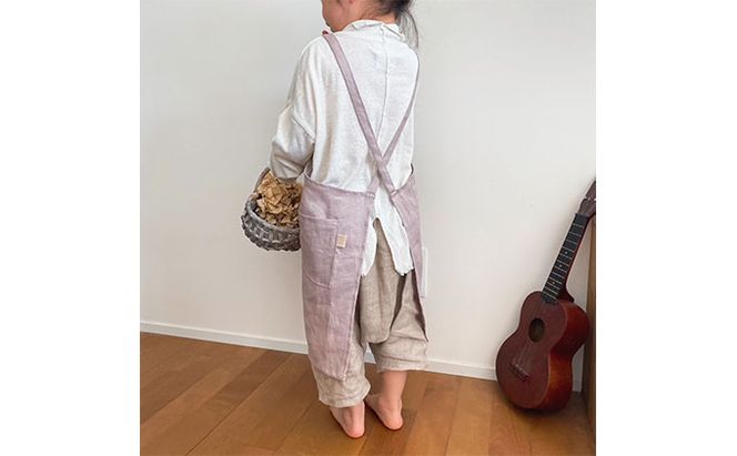 こどものリネンエプロン（S） ファッション 雑貨 日用品 子供服 キッズ 