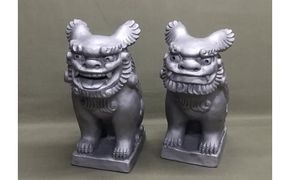伝統工芸士の鬼師が作る 『シーサー 小サイズ 2体 』 狛犬 獅子 1対 開運 魔除 三州鬼瓦 工芸品 H064-032