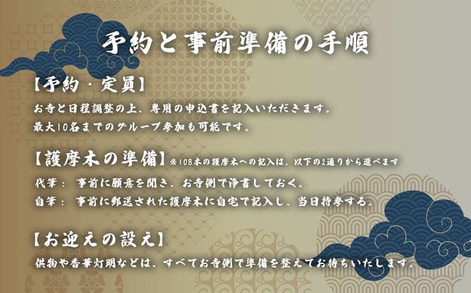 護摩木108本　投入体験（現地）