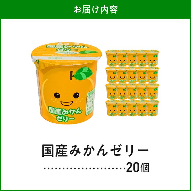 愛知ヨーク　国産みかんゼリー　20個入　ゼリー デザート 国産果汁 アレルギー不使用 健康 給食 保育園 幼稚園 小学校 中学校 支援学校 病院 高齢者施設［108A03］